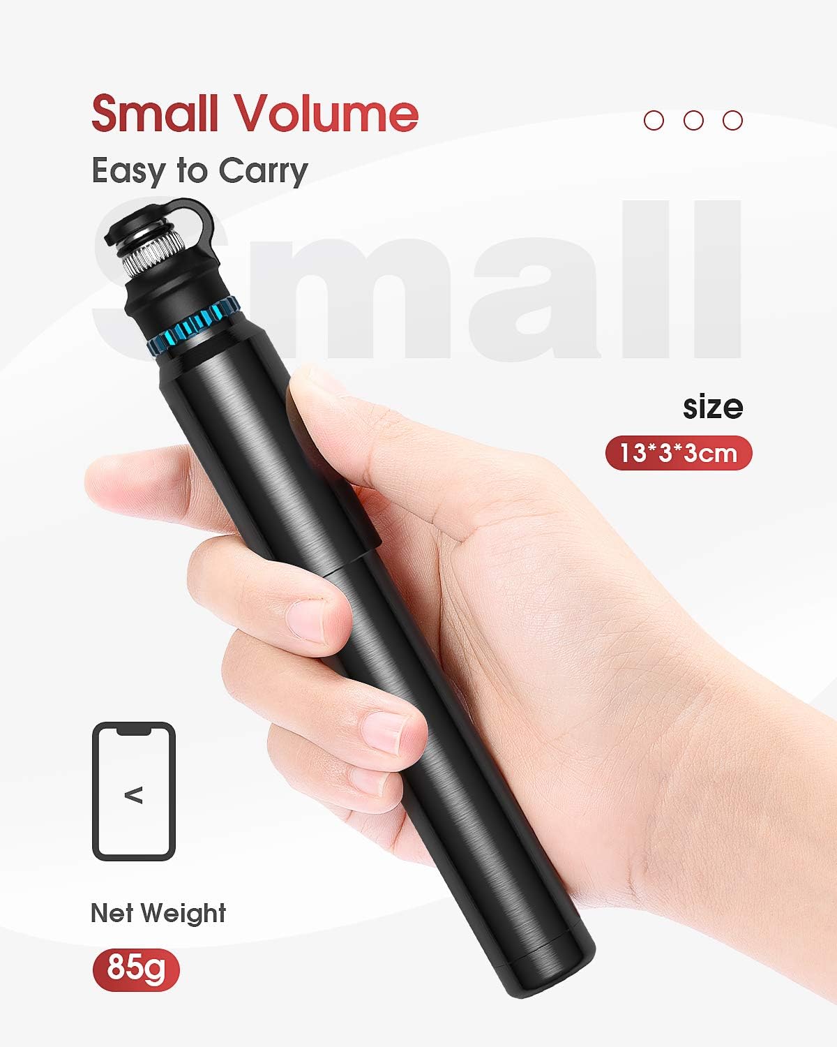 Portable Mini Bike Pump, Bicycle Tire Air Small Pump Hand Inflator Fits Presta & Schrader Valve, 150PSI Fast Inflation for Road, Mountain, BMX Bikes : Sports & Outdoors