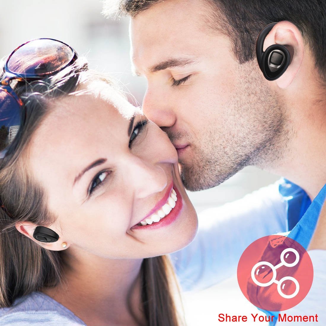 Bluetooth Earbuds - HiFi Stereo Ultralight Sport Wireless Earbuds, Portable Charging Box-Support Wireless Charge, In-Ear Bluetooth Headphones w/Mic for iPhone iPad Android(K5C-metallic)