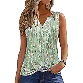 Tank Tops for Women 2026 Summer Top Pleated Shirts Dressy Casual Loose Fit V-Neck Button Down Sleeveless Tshirt Blouse