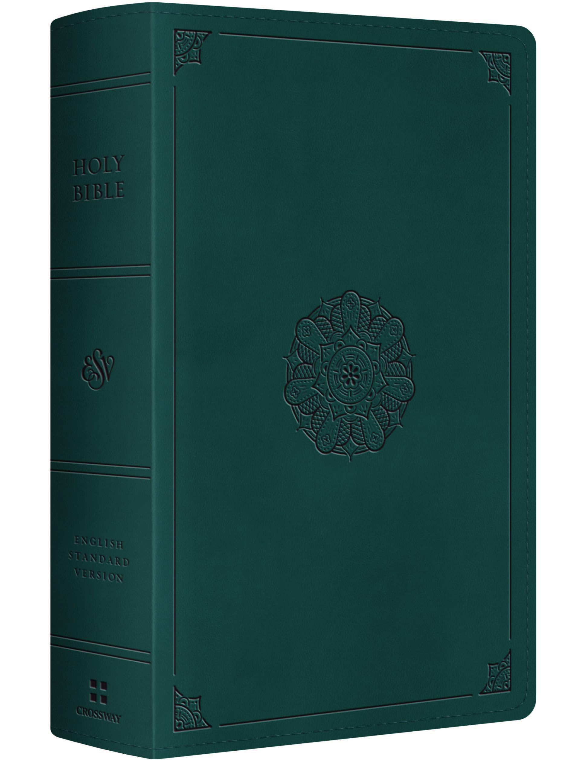 ESV Large Print Personal Size Bible, Red Letter (TruTone, Deep Teal, Emblem Design): Holy Bible, English Standard Version ESV Large Print Personal Size Bible, Red Letter (TruTone, Deep Teal, Emblem Design): Holy Bible, English Standard Version Imitation Leather