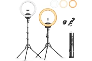 ALTSON 14'' Selfie Ring Light with 63'' Tripod Stand & Phone Holder, Dimmable LED Phone Ring Light for Video Recording/Live Streaming/Makeup/YouTube/TikTok, Circle Light with Remote for Phone&Camera