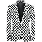 Cloudstyle Mens Suit Jacket Floral Printed Two Button Casual Blazer Sports Coat
