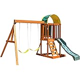KidKraft Andorra Cedar Wood Swing Set / Playset F24140, Gift for Ages 3-10