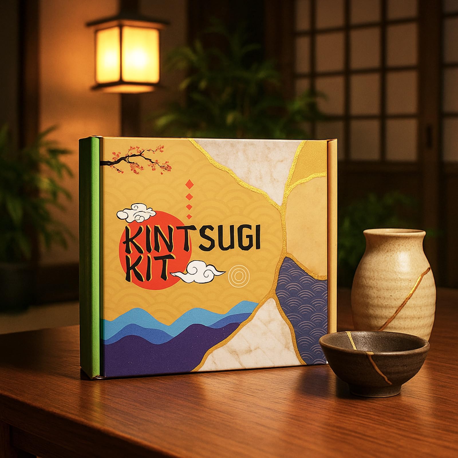 PLEARTY Kintsugi Repair Kit 50ml Food Safe Linseed Resin Dishwasher Proof 60g Metallic Gold Mica Powder 15-Page Guide - The Most Complete and Modern Kintsugi kit for Beginners (Without Ceramics)