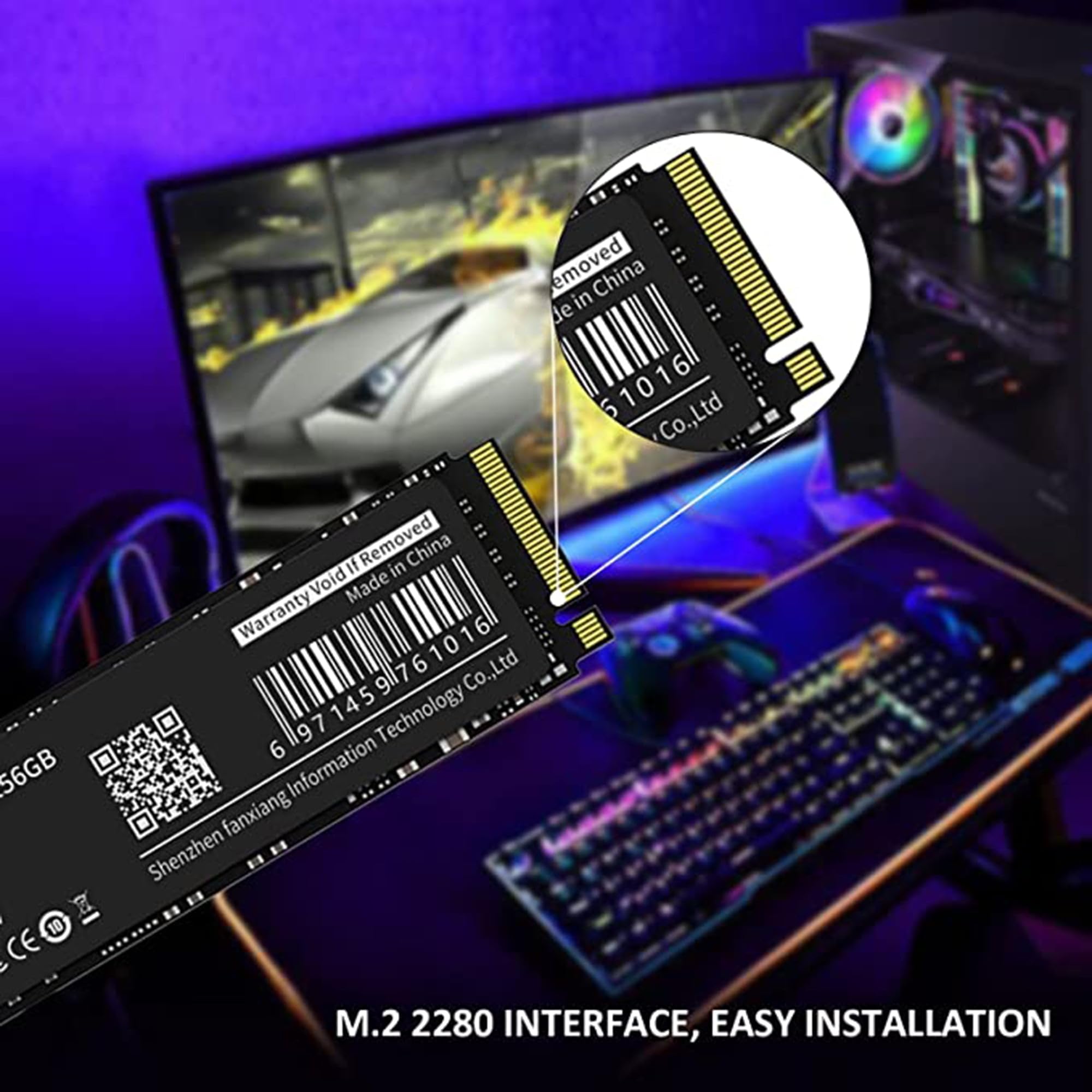 fanxiang S501 256GB NVMe SSD 3D NAND1.3 PCIe Gen3x4 M.2 2280 Internal Solid State Drive (Read Speed up to 2,050 MB/s) Compatible with Laptop & PC Desktop