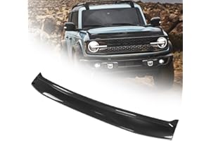 HIBRONGO Hood Deflector Compatible with 2021 2022 2023 Ford Bronco 2Doors 4Doors AEROSKIN Trail Armor for Front Hood Shields Protector,ABS Carbon Fiber Pattern Molding Trim Cover