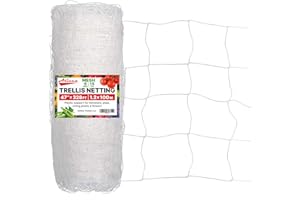 ATICCA Plastic Trellis Netting 47" x 328 ft Heavy Duty Plant Support Netting White - 6 Inch Garden Trellis on Roll - Mesh for Growing Vine Climbing Plants, Flowers, Peas, and Cucumber