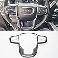ZiWen New Carbon Fiber Print Steering Wheel Cover Trim for GMC Sierra 1500 2500HD 3500HD 2020 2021 2022 2023 2024 2025 Yukon XL 2021 2022 2023 2024 2025 (Carbon Fiber Print)