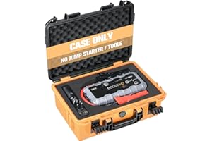 HOSOCASE Case for NOCO Boost X GBX75 GB70 – Waterproof Carrying Case with Custom Foam for 2000A/2500A UltraSafe Jump Starter Charger Cables Accessories | Portable Storage Box for Emergency Travel Trip (orange)