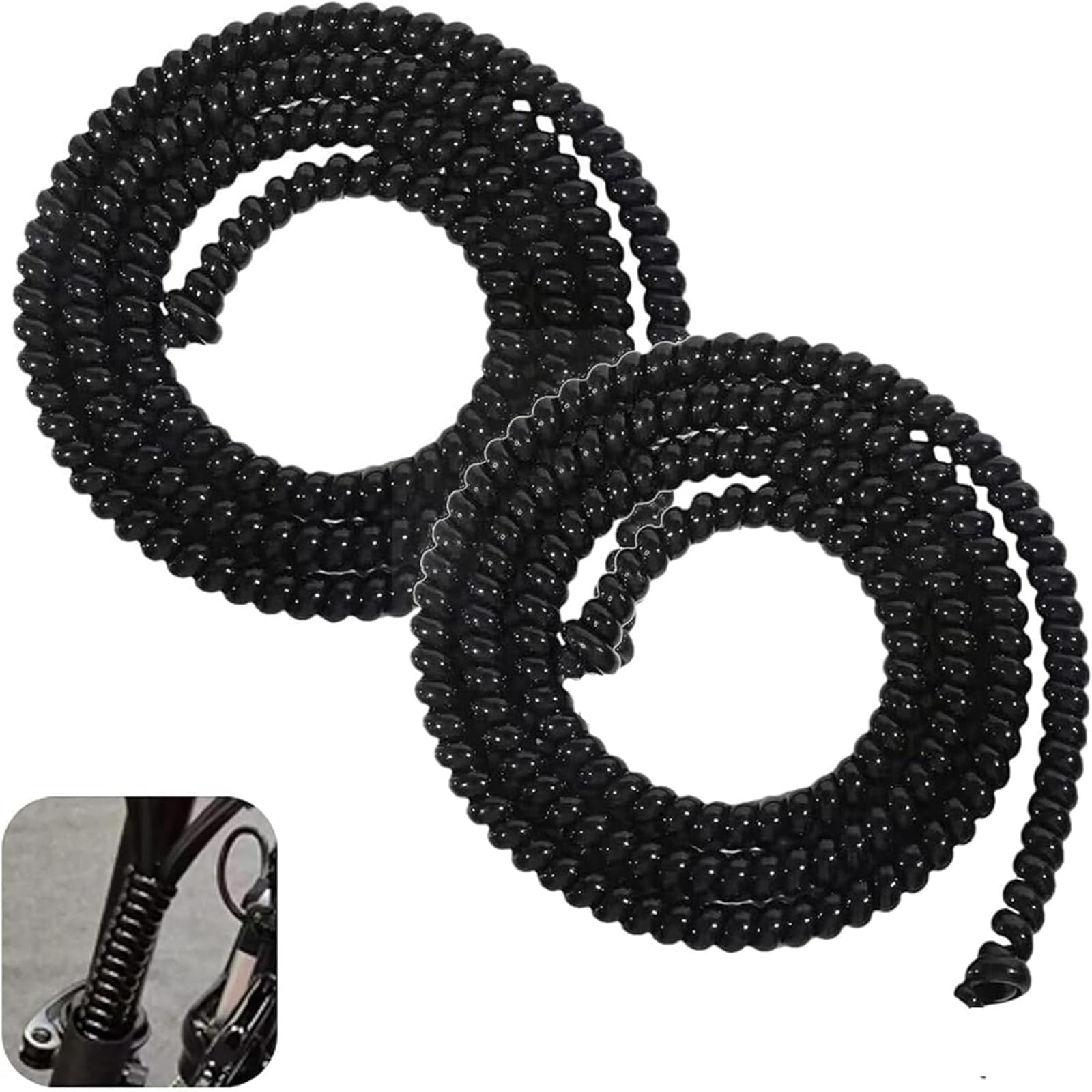 Pack of 2 96 cm Scooter Cable Protector Spiral Cable Tube Cable Spiral Cable Protection Hose Flexible Spiral Hose Cable Organisation E-Scooter Accessories (Black)