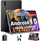 MENTUME 10 Inch Tablet, Android 15 Tablet, 18GB RAM + 128GB ROM (1TB Expandable), 1280x800 IPS Display, Widevine L1 Compatible Octa-Core, 6000mAh, 5MP+8MP Camera, WiFi, Bluetooth 5.4