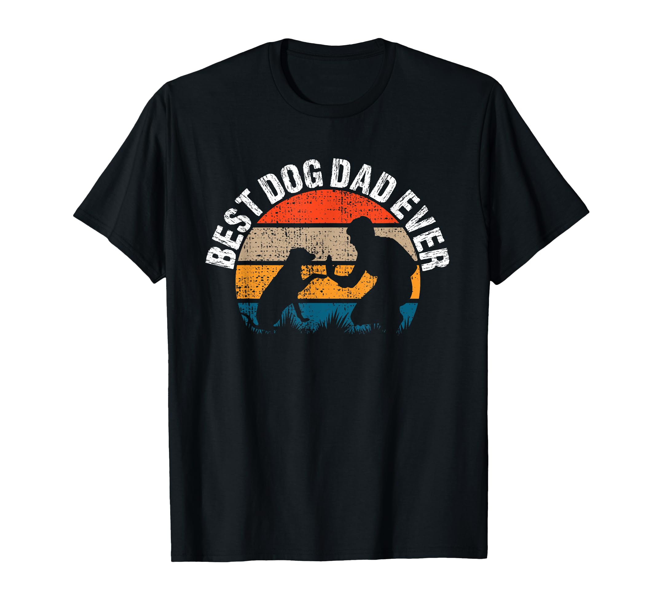 Vintage Best Dog Dad Ever Retro Fist Pump Puppy Doggy T-Shirt