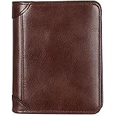 Plinvo Men's RFID Blocking Leather Wallet Trifold Extra Capacity Billfold Soft Genuine Leather with 11 Card Slots Vintage Coffee (Coffee)