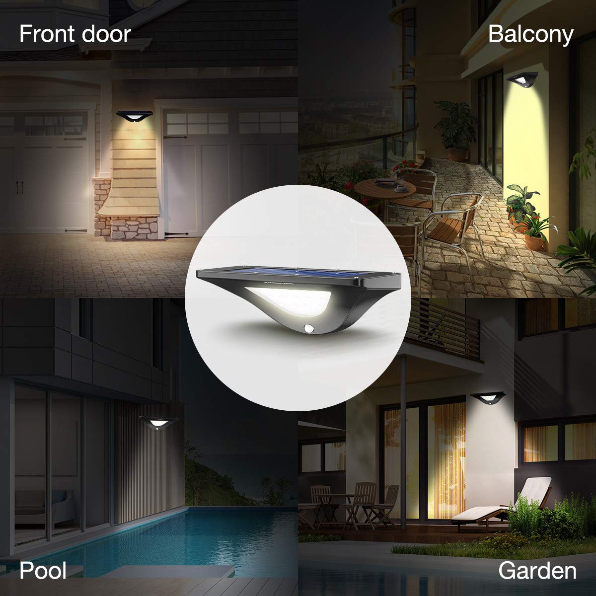 Poweradd 16 LED Solar Light, Super Bright Solar Powered Wireless PIR Motion Sensor Security Wall Light Lamp, IP 55 Waterproof Outdoor Light for Garden, Yard, Driveway, Pathway.
