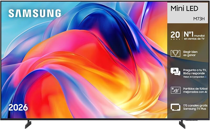 Smart TV Mini LED M73H 4K de 75 polegadas com Vision AI Companion, AI Football TV Plus Mode, Desporto, Cinema e Gaming