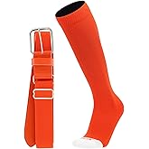 MadSportsStuff Softball or Baseball Socks and Belt Combo - Youth and Adult Sizes Boys and Girls Men and Women