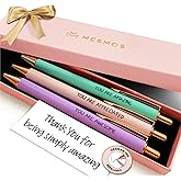MESMOS 3pc Fancy Pen Set for Women, Thank You Gifts for Women, German-Made Ink, Teacher Pens, Nice Cute Pens, Boss Lady, Employee Appreciation & Office Gifts for Coworkers