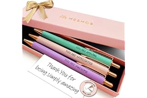 MESMOS 3pc Fancy Pen Set for Women, Thank You Gifts for Women, German-Made Ink, Teacher Pens, Nice Cute Pens, Boss Lady, Employee Appreciation & Office Gifts for Coworkers