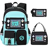 Scothen Boys Backpack, Cool Luminous School Backpacks for Boys with Lunch Bag Pencil Case, Kids Backpack Kindergarten Elementary Middle School Book Bags for Teen Boy Children with USB Charging Port