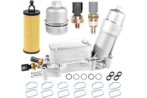 926-959 Upgraded Aluminum Engine Oil Filter Housing Kit with Sensors and Gaskets Fit for 2017-2018 Chrysler 200 300 Dodge Ram