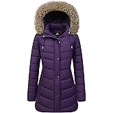 Women's Long Winter Puffer Coat Warm Thicken Fleece Lined Down Jacket Waterproof Detachable Hooded Parka