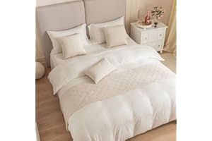 TOPHACKER Hotel Bed Runner and 2 Pillowcase Set Bed Scarf Solid Color Shell Pattern Bedspread Scarf Decorative Quality Soft No Fading Double-Sided Bed Throws for Foot of Bed for Twin Queen King Size Bed