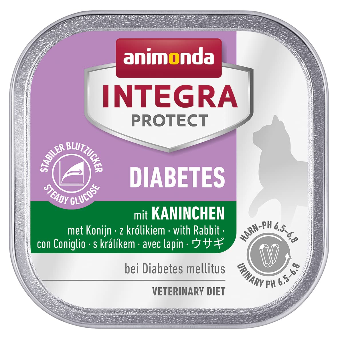 animonda Integra Protect Diabetes cat, diet cat food, wet food for diabetes mellitus, with rabbit, 16 x 100g