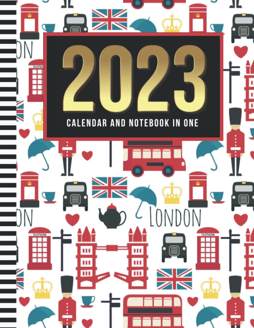 2023 Calendar Uk Amazon 2023 Calendar And Notebook In One 8 5x11 Dated Monthly Planner With 100 Blank College Ruled Lined Sheets Combo Life Organizer Whole Month On Two Gift London England Uk