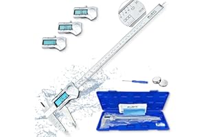 MUBYE Digital Caliper Micrometer Measuring Tool - 12 Inch /300mm Stainless Steel Electronic Vernier Calipers, IP54 Waterproof Protection Accuracy Gauge Switch from Inch Metric Fraction with LCD Screen