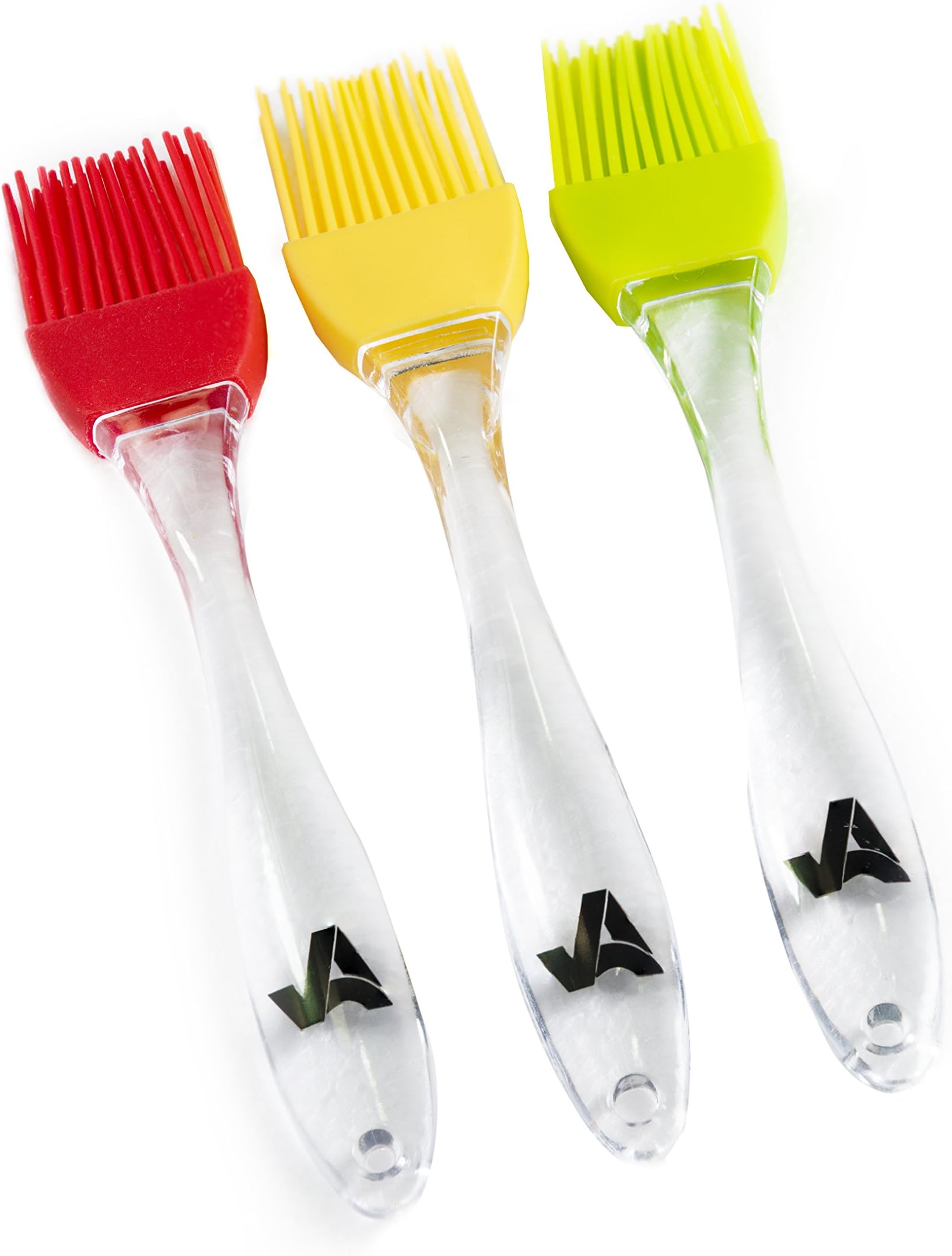 Animmo Silicone Oil Basting Brush Set for BBQ or Grill – for Pastry & Cakes & Desserts/Baking / Grilling Meat & Marinating – Heat Resistant Barbecue Utensil| Set of 3