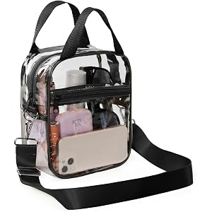 BEADJONE Clear Bag for Stadium Events, Clear Chest Crossbody Purse | Transparent Messenger Bag for Sports Concerts Festivals