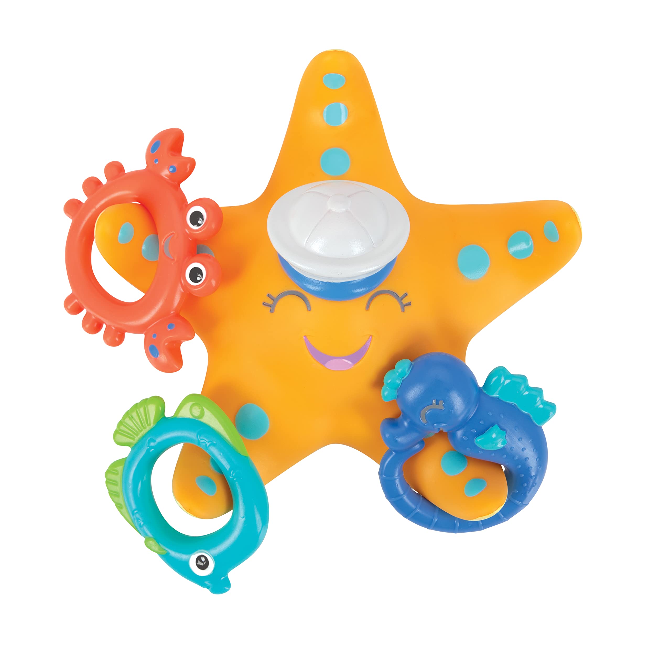 Nuby Starfish Hoopla Floating Bath Toy – Includes 3 Throwing Rings | BPA Free | Suitable for Ages 18 Months Plus