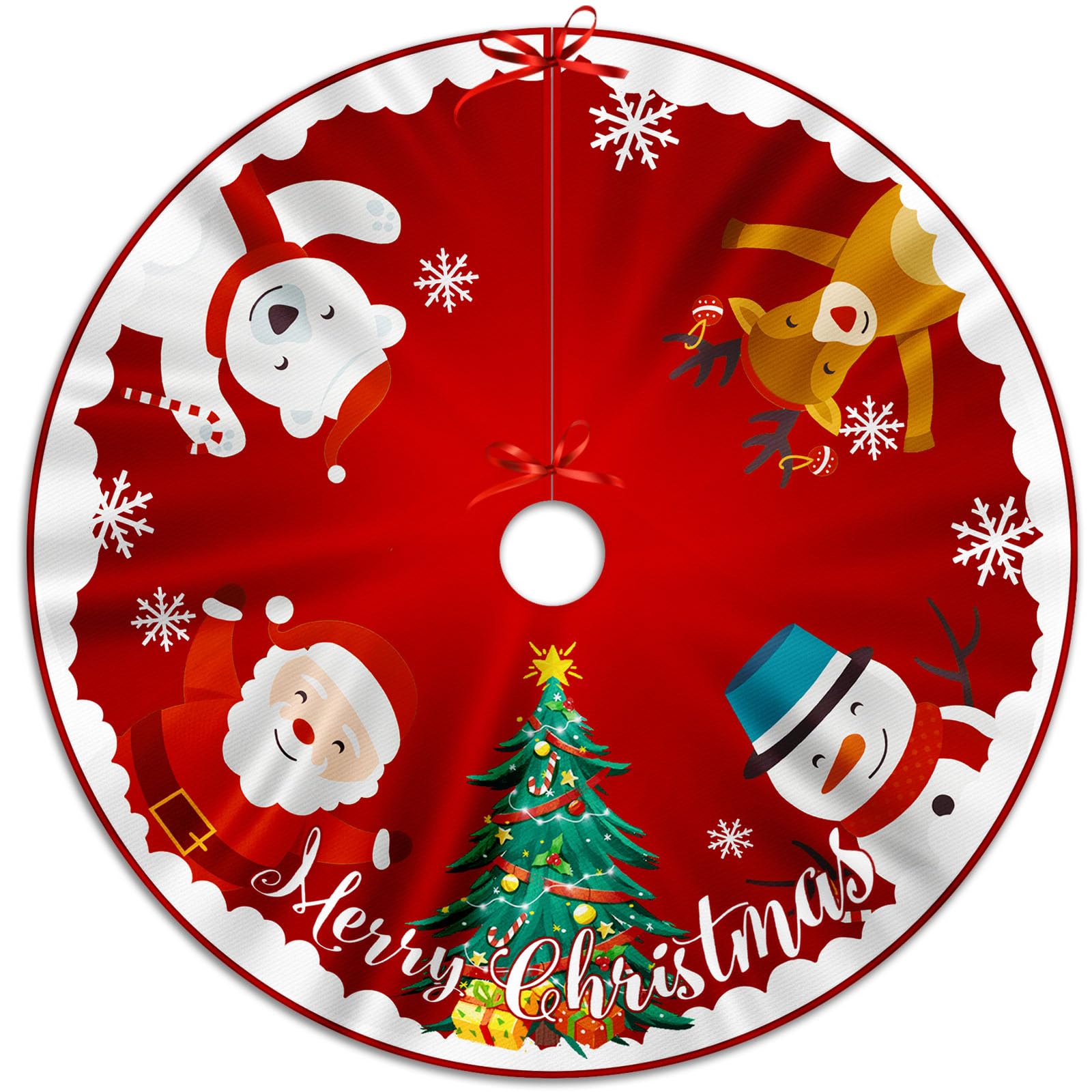 Christmas Tree Skirt Christmas Tree Base Cover Skirts Xmas Party Holiday Garden Home Decor (Colour A, Diameter: 120cm)