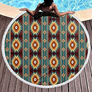 ZEDWENT Toalla de Playa Redonda Hermosa y Duradera de Fibra extrafina