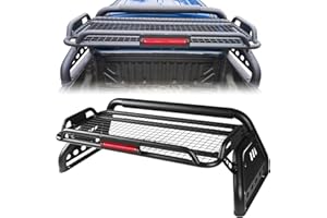 PARTREE Bed Roll Bar with Cargo Basket for Universal Truck Extendable Chase Rack Pickup Sports Rack Roll Bar with Cargo Carrier Basket Heavy Duty