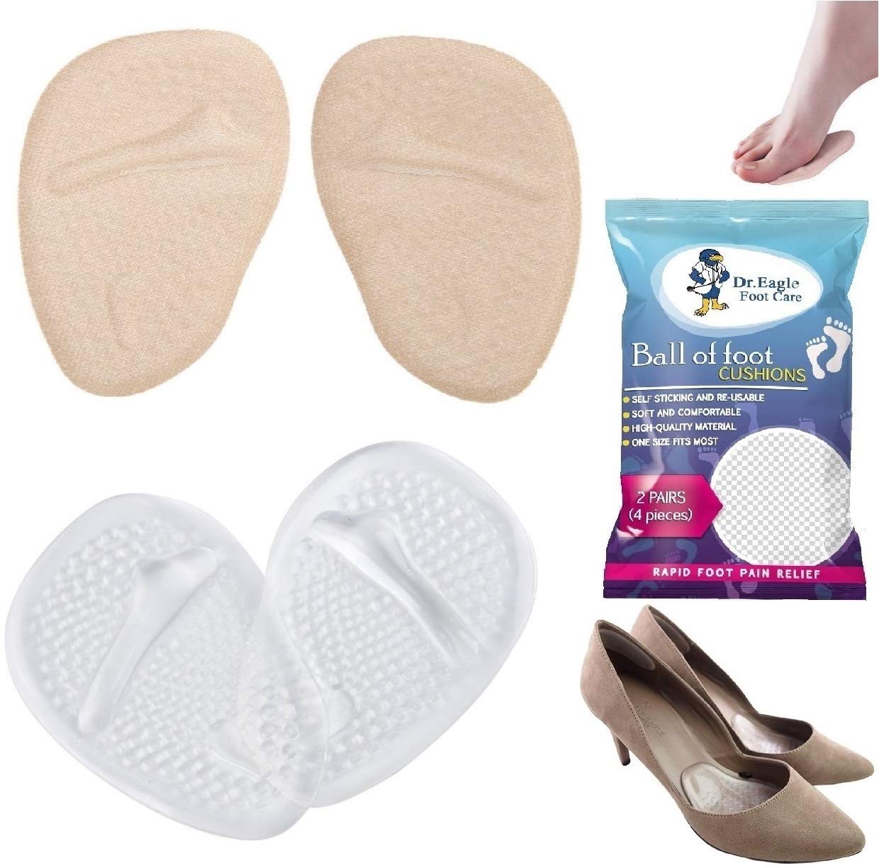 Mua Medical Gel Forefoot Shoe Insole Metatarsal Pads Ball of Foot