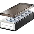 MaxGear Business Card Holder for Desk, Large Plastic Business Card Organizer Box, Credit Cards Holder File Box Storage, Capacity: 800 Cards (3.5” x 2.2”), A-Z Tabs, Metal Structure, Black