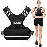 KUKZO Adjustable Weighted Vest Woman Men, 6-12lb/12-18lb/20-32lb Weight Vest with 6 Ironsand Weights for Strength Training Rucking Running Walking Fitness Workout