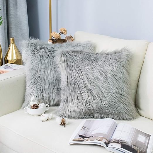 Amazon Com Carvapet 2 Pieces Luxury Decorative Faux Sheepskin Fur