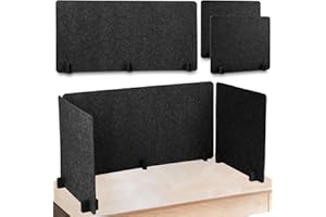 Buryeah 3 Pcs Desk Divider Desk Partition 23.6 x 47.2, 23.6 x 23.6 Stand up Freestanding Cubicle Privacy Partition Reducing Noise Visual Distraction Divider for Office Home School(Deep Gray)