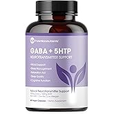 Pure 5-HTP (5-Hydroxytryptophan) Plus GABA Supplement - for Sleep, Mood & Stress Management - 60 Veggie Caps