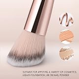 KINGMAS Foundation Double Ended Brush Angled Round Contour Bronzer Brush Brown view 4