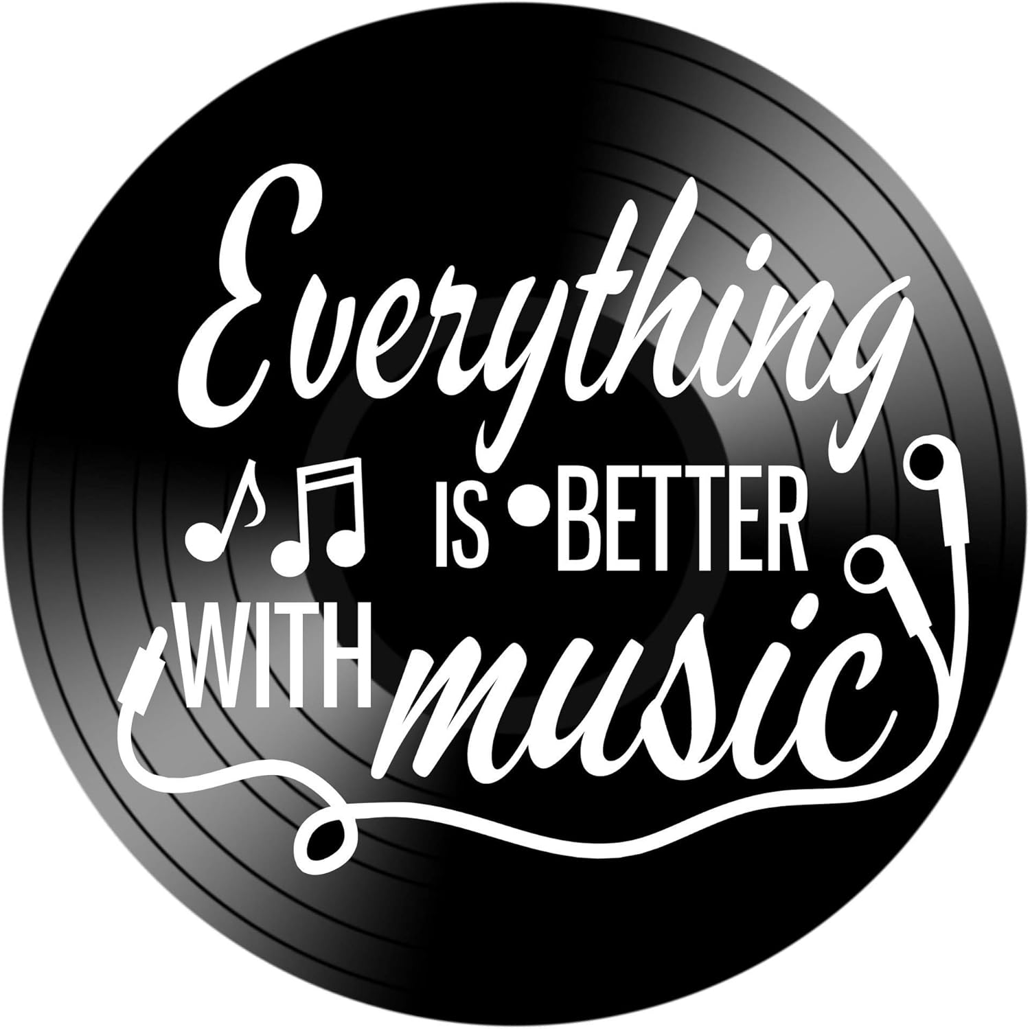 Mixed Media - Everything is Better with Music Lyric Quote on a Upcycled Vintage Vinyl Record LP Wall Art