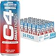 C4 Smart Energy Drink - Sugar Free Performance Fuel & Nootropic Brain Booster, Coffee Substitute or Alternative | Cherry Berry Lime 12 Oz - 24 Pack