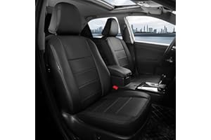 FEINEPRO for Toyota Camry Seat Covers L LE XLE 2012 2013 2014 2015 2016 2017 - Custom Fit Car Seat Covers Full Set, Waterproof Breathable Luxury Leather Seat Covers for Cars, Black Not for Hybrid