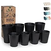 Grow Forward Premium Wheat Straw Cups - 13 & 20 oz Unbreakable BPA Free Hard Plastic Cups - Reusable Lightweight Plastic Drinking Glasses for Kitchen, Outdoor, Water, Camping, RV - Midnight