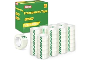 SWRT Transparent Tape Refills 48 Rolls, Clear Invisible Office Tape for Dispenser, 3/4 in x 800 Inches Strong Adhesive Tape R
