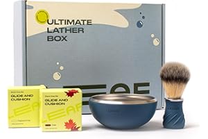LEAF SHAVE The Ultimate Lather Box - Includes Limited-Edition Glacier Bowl & Brush Set, Limited-Edition Cider Shave Soap, Fragrance-Free Shave Soap