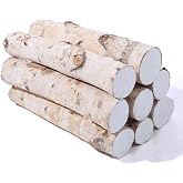 8 Pack Birch Logs for Fireplace Decor Crafts Versatile Wood Fireplace Logs | Unfinished Wood Fire Wood Birch Branches for DIY,Home D&eacute;cor(Logs:2.3"-3.2" Dia. x 16.5" Long)