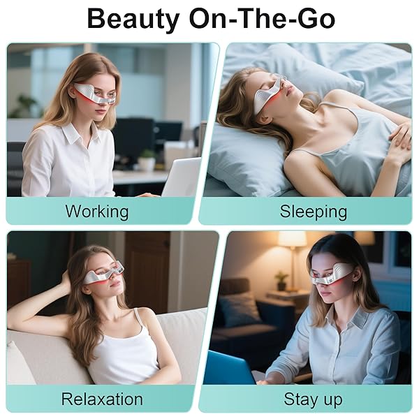 UNDER EYE RED LIGHT THERAPY NUTRA LIGHT RED LIGHT GLASSES, RED 650NM UNDER EYE RED LIGHT THERAPY GLASSES TO REDUCE DARK CIRCLES, EYE BAGS, PUFFINESS, WRINKLES, AND RELIEVE EYE FATIGUE